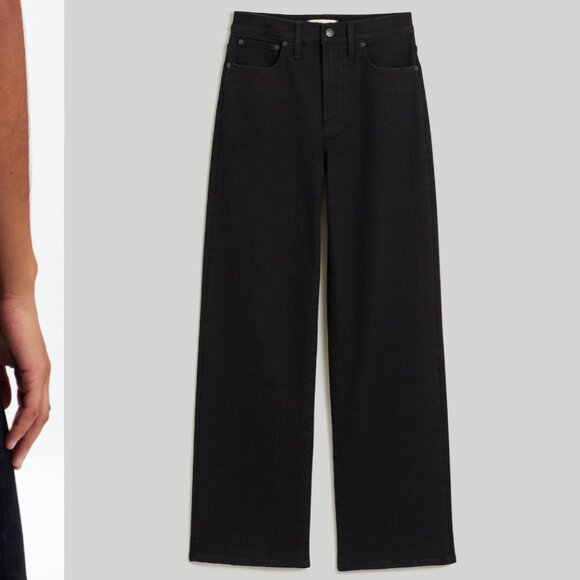 Madewell Perfect Vintage Wide-Leg Jean in Black Rinse Wash - Picture 2 of 7